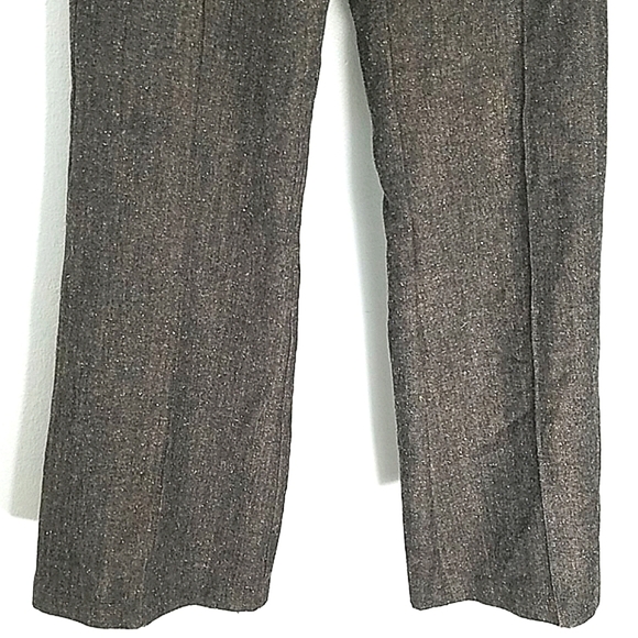 Pants wide leg front pockets wool blend Brown Y2k Old Money - Picture 3 of 9